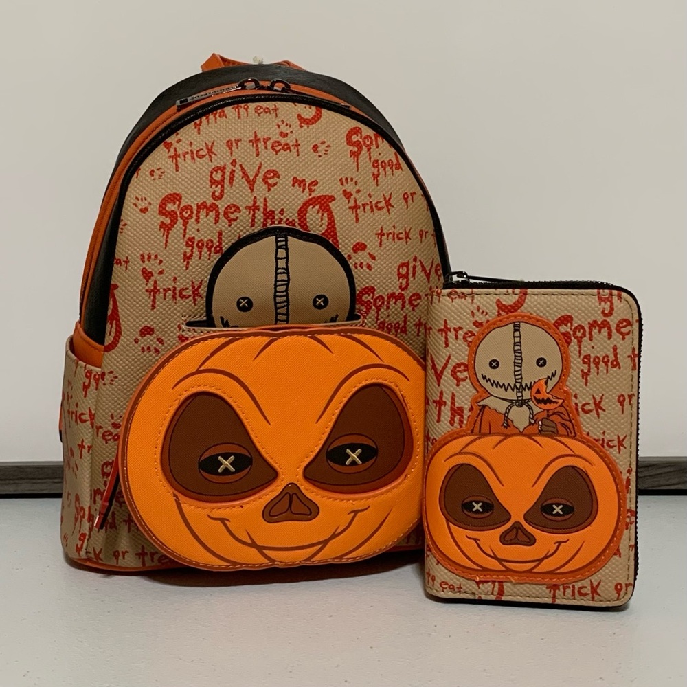 Loungefly Trick 'r Treat Sam Pumpkin Mini Backpack & Zip-Around Wallet